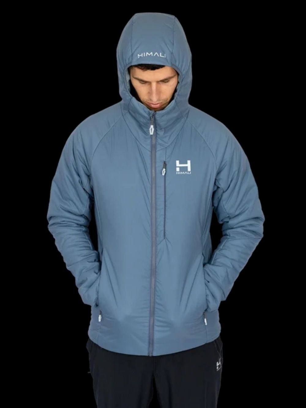 Himali Men’s Ascent Stretch Primaloft Hoodie K2 BLUE Navy Hooded Winter Jacket